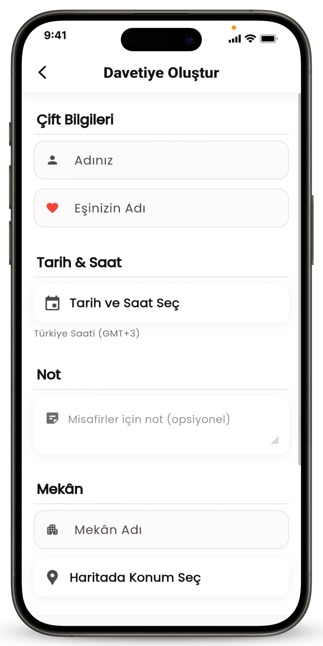 Hızlı Davetiye Oluşturma