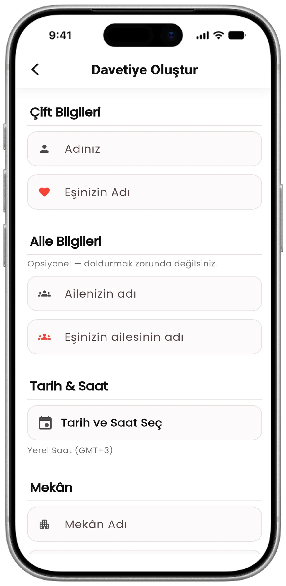 Hızlı Davetiye Oluşturma
