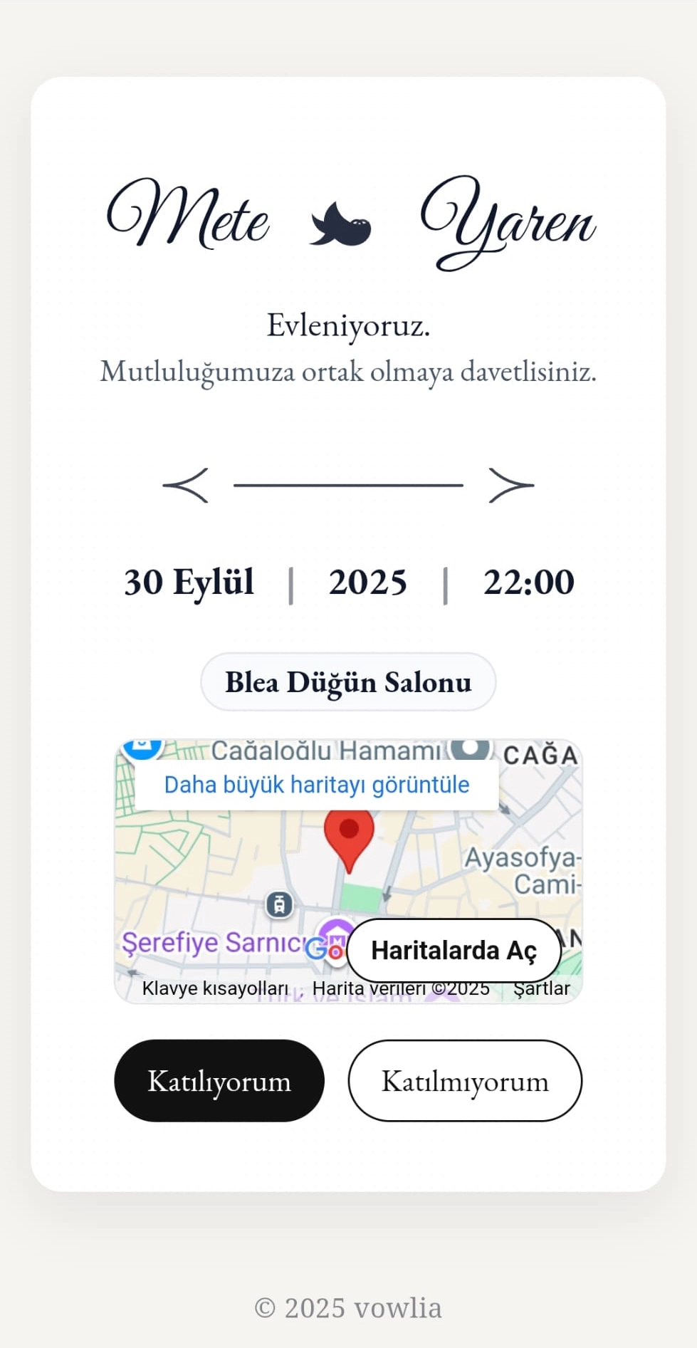 Davetiye Görünümü